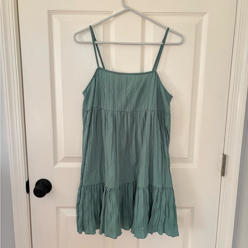 Urban Outfitters Blue-Green Tiered Ruffled Sundress